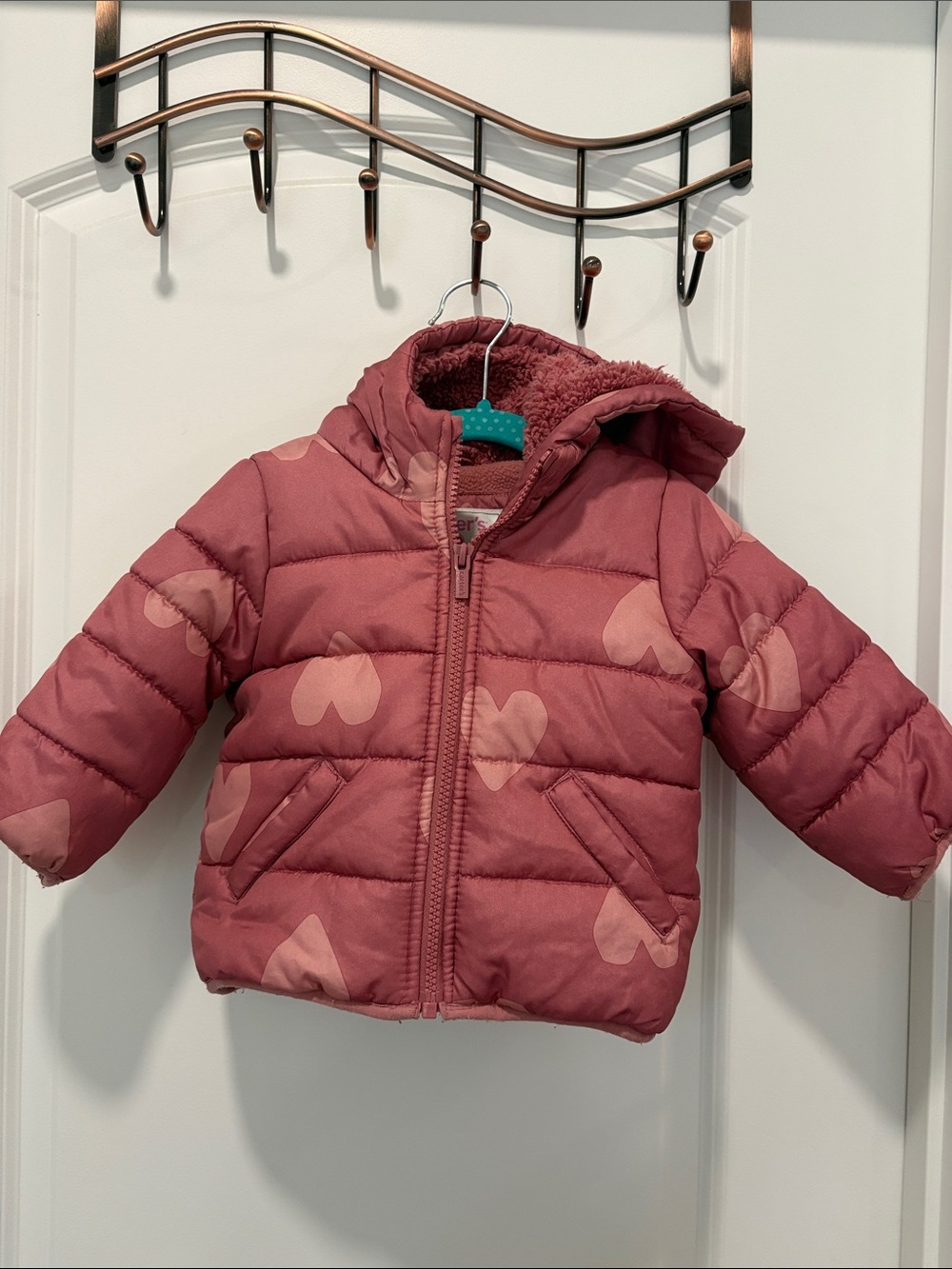 Carter's Pink Heart Puffer Jacket